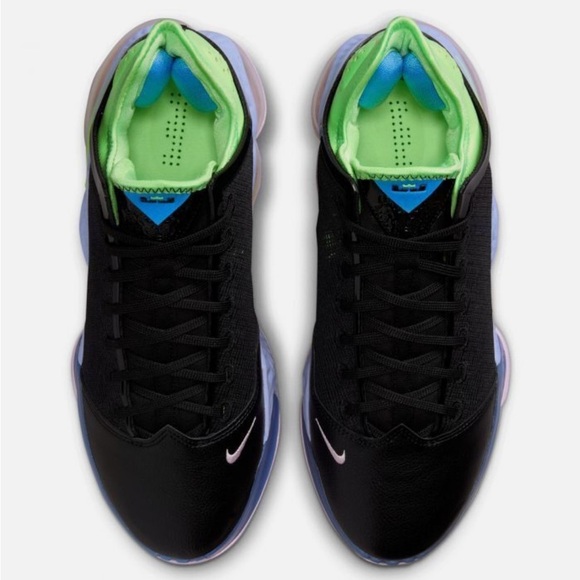 Nike | Men\'s Black/Lime Green LeBron XIX React Low Athletic Basketball Shoes 8.5 main image 16